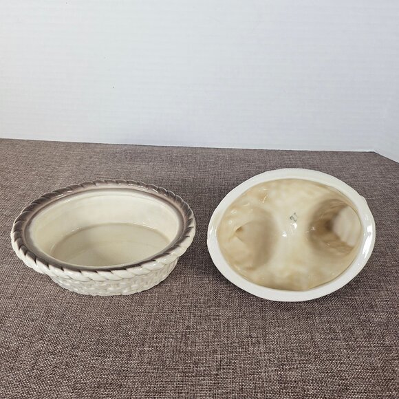 Vintage Metlox Hen On Nest Poppy Trail Pottery Vernon Red Rooster Covered Dish - Picture 6 of 12